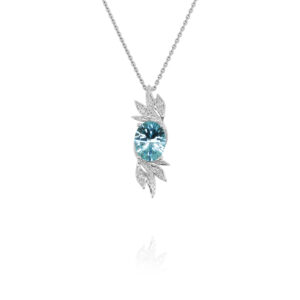 Midnight Full Bloom Blue Topaz Pendant