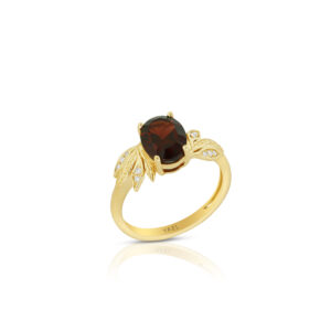 Midnight Bloom Garnet Ring