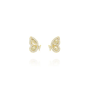 Butterfly Mother of Pearl and Diamond Earrings