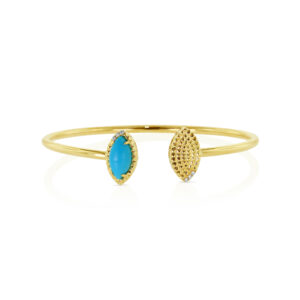 Marquise Turquoise Diamond Cuff Bracelet