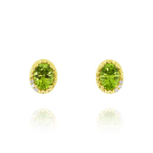 Oval Peridot Stud Earrings